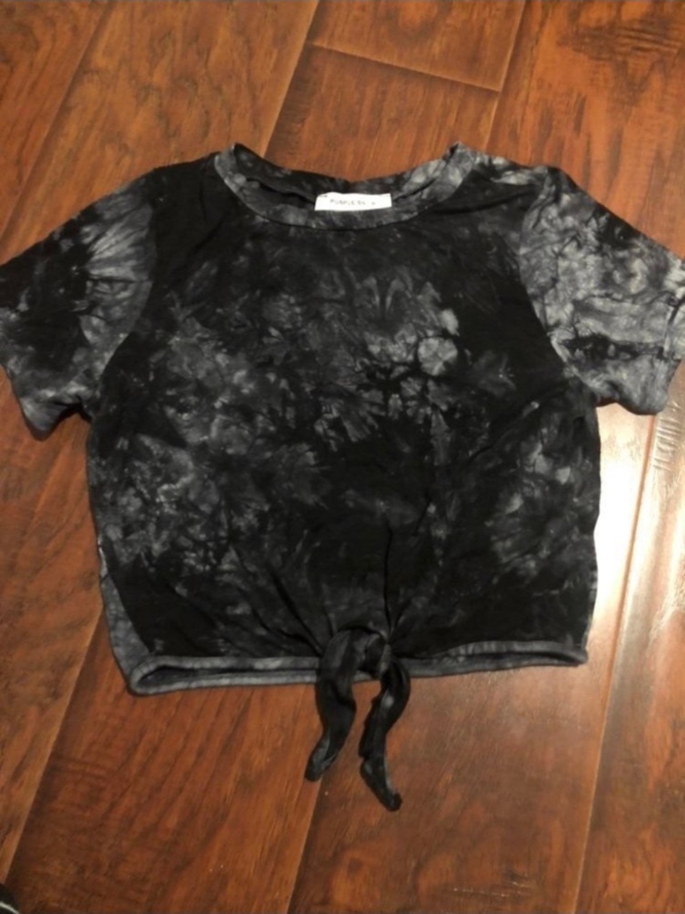 Purple Snow crop knot front top